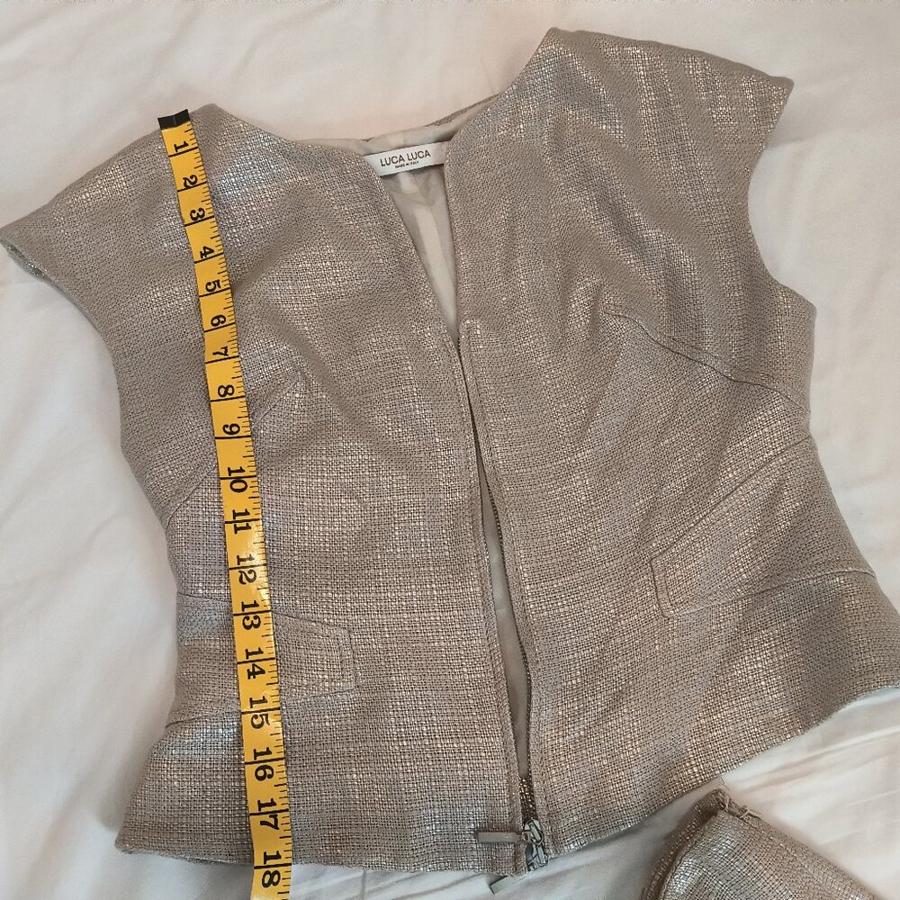 Luca Luca  Silver shimmery top and skirt  Italy size 40 - Picture 3 of 11